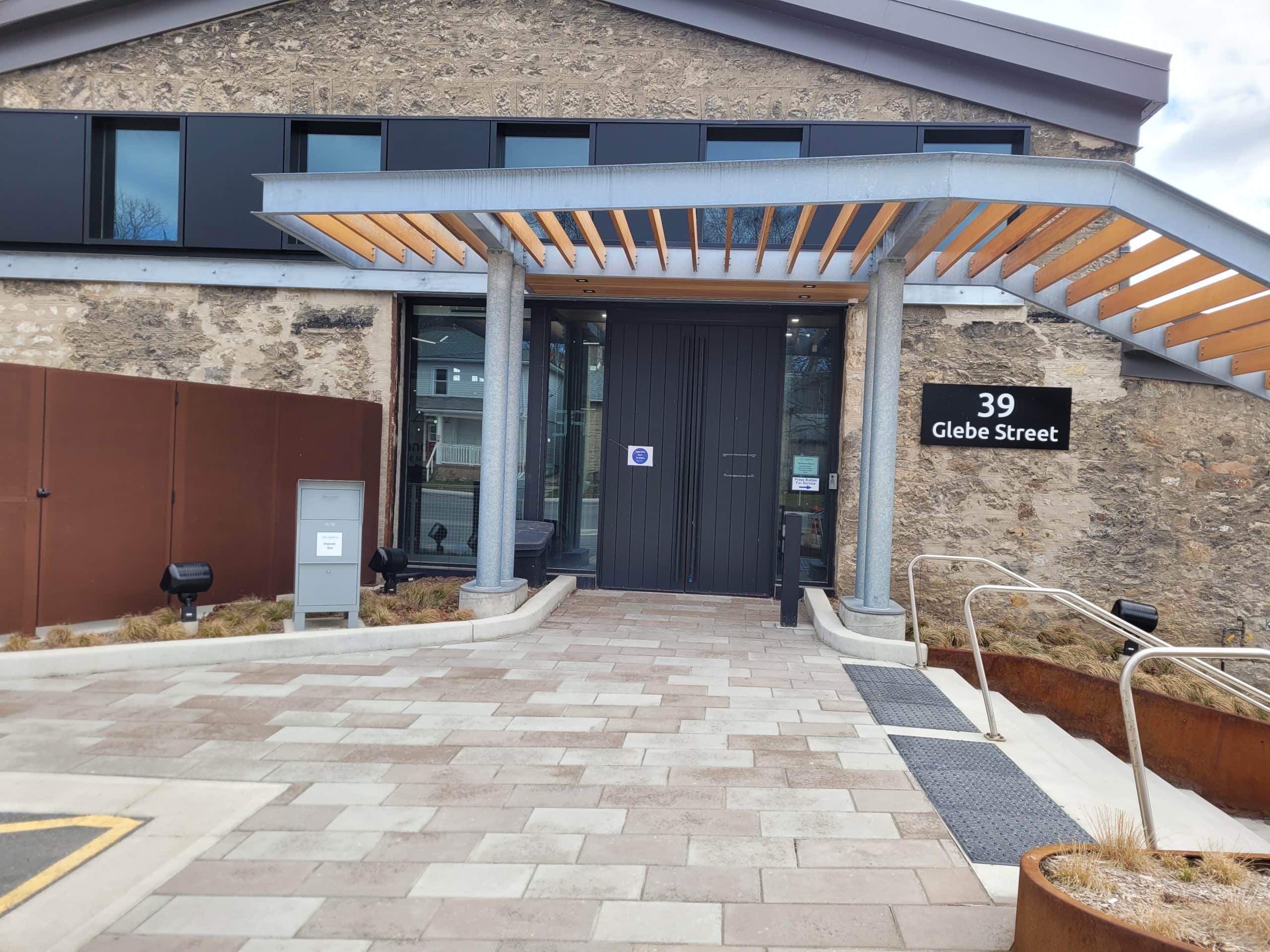 The front entrance of the GrandBridge Energy Glebe Street office in Cambridge.