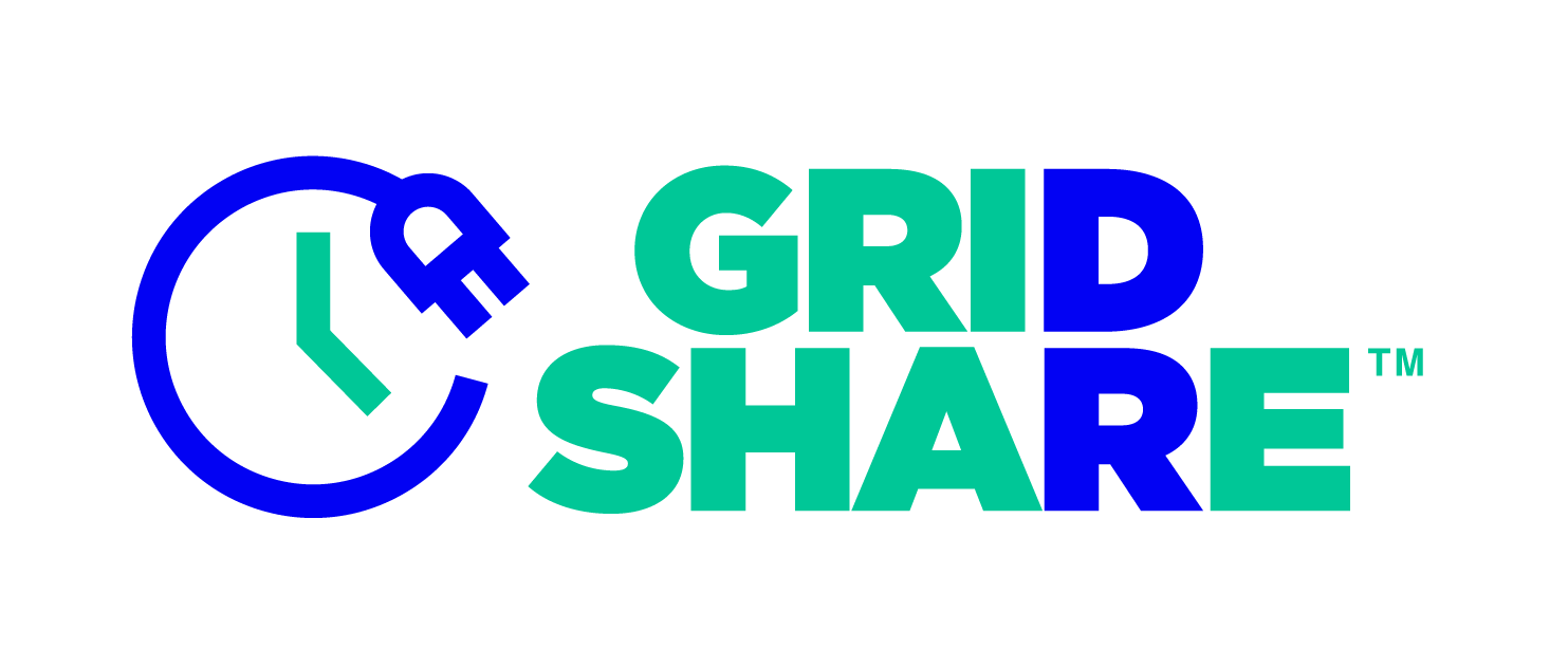 electrical plug around a clock with text Grid Share